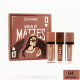 Mars Queen of Mattes Liquid Lipstick Set – 04 Browns