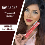 Trendy Beauties 24/7 Matt Waterproof Lipliner in various shades, featuring a smooth pencil tip and sleek packaging.