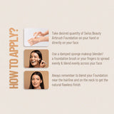 Swiss Beauty Airbrush Foundation – Shade 5 Caramel Beige | Tan to Deep Skin, Full Coverage, Matte & Waterproof (30ml)