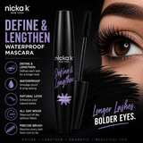 NICKA K Define & Lengthen Waterproof Mascara