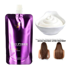 Power Knight Pro Fiber hair masque for very damaged hair, 120ml, showing the jar with creamy hair treatment inside.
