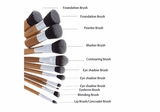 Bamboo Professional 11Pcs Makeup Brush Set
