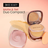 Swiss Beauty Matte & Set Duo Compact – Shade 01 (Ivory) | Pink Flash BD - Pink Flash BD