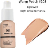 Beauty Glazed Soft Matte Silky Full Coverage Liquid Foundation, Shade 103 (Warm Peach)