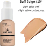 Beauty Glazed Soft Matte Silky Full Coverage Liquid Foundation, Shade 104 (Buff Beige)