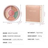 Beauty Glazed Soft Phantom 6 Color Concealer Palette 402 – Creamy, Blendable Shades for Flawless Coverage, Highlighting & Contouring