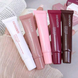 Fafamoon peptide lip tint in a sleek tube, featuring natural shades and a smooth applicator for hydrated, tinted lips.