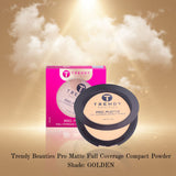 TRENDY beauty Pro Matte Full coverage Compact Powder Shade #Golden