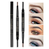 Handaiyan Painted Natural Double Eyebrow Pen – 01 Black True Black | Waterproof, Long-Lasting, Fine Tip Brow Pencil & Brush | PinkFlash BD.