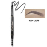 Handaiyan Painted Natural Double Eyebrow Pen – 02 Gray Cool-Toned Light Gray | Waterproof, Long-Lasting, Fine Tip Brow Pencil & Brush | PinkFlash BD.