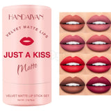 Handaiyan Just A Kiss- 8 pcs Velvet Matte Lipstick Set.