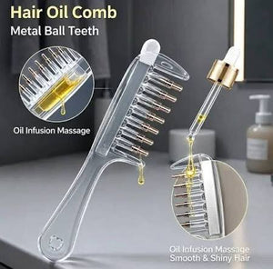 Pink Flash BD Hair Oil Comb for easy oil application and scalp massage, featuring a simple design with fine teeth.