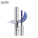 IMAGIC Multi-Functional Mascara Blue Edition showing a sleek black tube with blue accents and an open wand with bristles.
