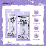 Close-up of the multi-layered 3D fiber design of Ireneda Dazzle Lashes for a fluffy, natural-yet-bold look.