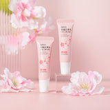 Laikou Japan Sakura Eye Cream in a 15g jar, featuring a simple design with pink Sakura floral accents and skincare product details.