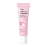 Laikou Japan Sakura Eye Cream 15g jar featuring pink packaging and a smooth cream texture for eye skincare.