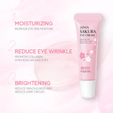 Laikou Japan Sakura Eye Cream jar with pink packaging, showing the 15g container for brightening and moisturizing delicate eye area