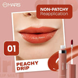 MARS Drip Lip Mist Shade 01 Peachy Drip - Soft Coral Peach Glossy Lip Tint - Pink Flash BD