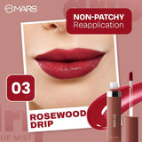 MARS Drip Lip Mist Shade 03 Rosewood Drip - Elegant Mauve Pink Glossy Lip Tint - Pink Flash BD