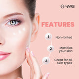 MARS Pore Filling Primer placed next to makeup brushes, highlighting its use as a base for flawless foundation application.