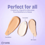 Clear silicone texture swatch of MARS Zero Primer showing the blurring effect for pores.