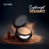MARS HD Compact Powder Shade 03 Butterscotch in a simple compact case, showing the smooth, light beige face powder inside.