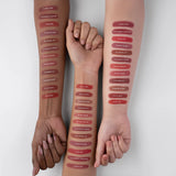 MARS Plush Velvet Lipstick Shade 23 Choco Brew swatched on skin showing rich, smooth chocolate-brown color with a velvety finish.