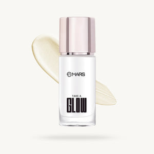 MARS Take A Glow Illuminating Primer & Strobe Cream in Shade 02 Light Beam, with a smooth, luminous makeup primer and strobe cream.