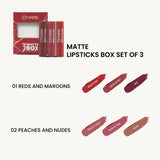 MARS Matte Lipstick Box Set of 3 – Shade 02 (Peaches and Nudes)