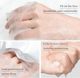 Close-up of the rich, creamy avocado essence and the thin, transparent sheet mask material.