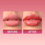 Model wearing Swiss Beauty Deep Tint Lip Oil 03 Peach for a high-shine, plump, and natural look.