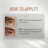 Model using the dual-ended applicator from the Swiss Beauty 3-in-1 Brow Palette for defined eyebrows