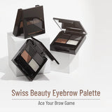 Close-up of the two-tone brow powder and setting wax in Swiss Beauty Eyebrow Palette 02.