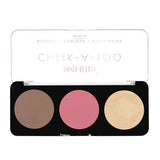Swiss Beauty Cheek-A-Boo 3-in-1 Face Palette Shade 03 - Blush, Contour, and Highlighter Kit - Pink Flash BD