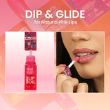Close-up of the large doe-foot applicator and juicy tint of Swiss Beauty Lip Oil.