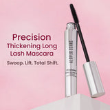 Swiss Beauty Precision Mascara - Jet Black Waterproof Formula for Long and Voluminous Lashes - Pink Flash BD
