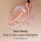 Swiss Beauty Drop & Glow Liquid Highlighter – Shade 1 Light Pink | Sheer, Luminous, Transfer-Resistant (10ml)