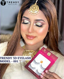 Model showcasing the subtle length and natural volume of TRENDY Beauties 001 lashes for a daytime look.
